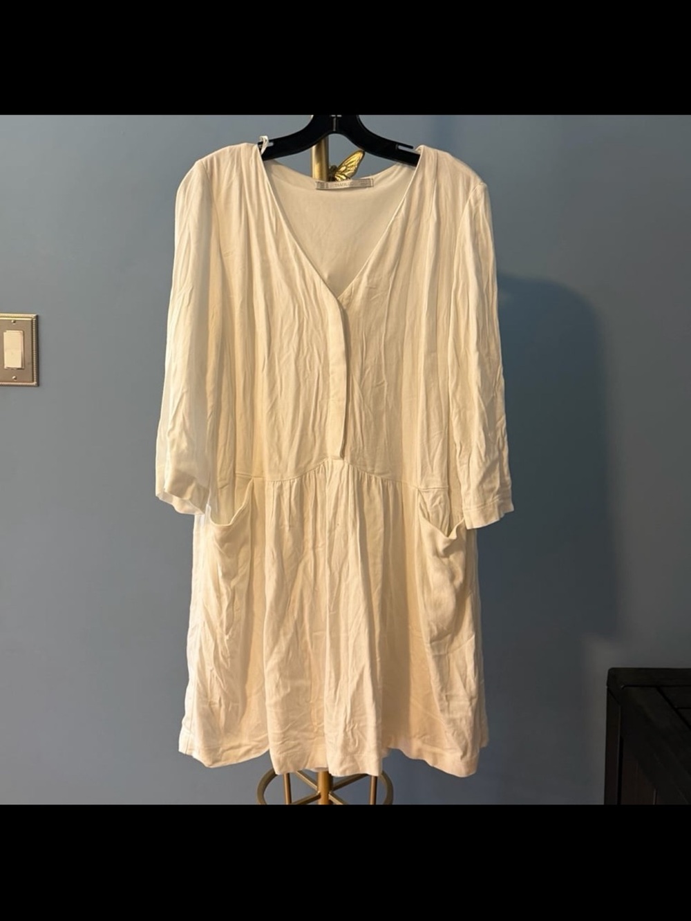 ⚡️⭐️Zara "Trafaluc" V-Neck Midi Dress with Pockets - Size: Medium